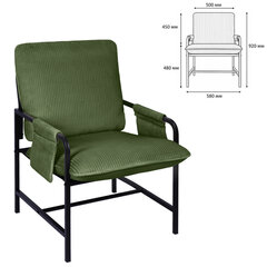 Кресло BRABIX &laquo;Gentle LC-300&raquo;, ЛОФТ, пружинный блок, ткань велсофт (плюш), оливковое, 533145