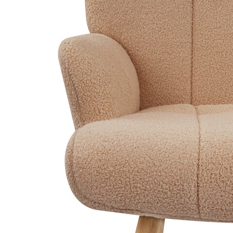 Кресло BRABIX Soft LC-305, фактурная ткань букле (экомех), светло-бежевое , 533147