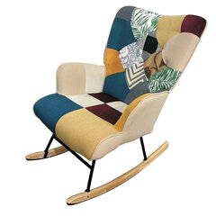 Кресло-качалка BRABIX &laquo;Rock LC-310&raquo;, ткань, пэчворк (лоскутное), 533149