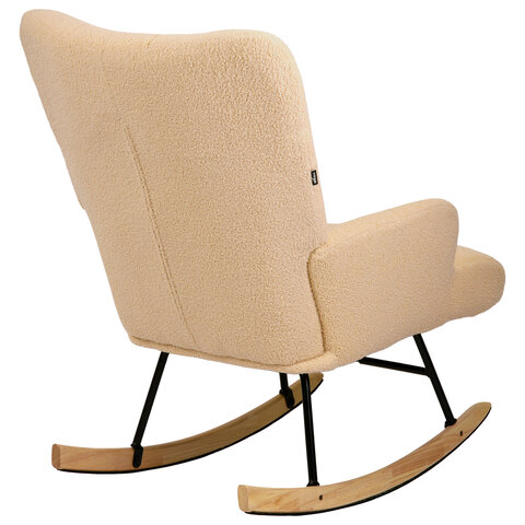 Кресло-качалка BRABIX "Rock LC-310", фактурная ткань букле (экомех), кремовое, 533150