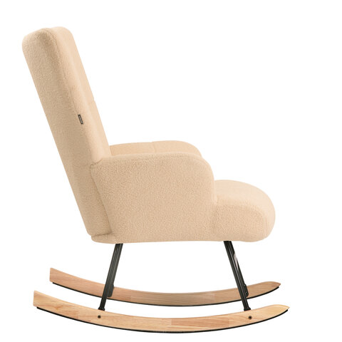Кресло-качалка BRABIX "Rock LC-310", фактурная ткань букле (экомех), кремовое, 533150