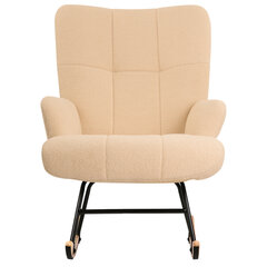 Кресло-качалка BRABIX &laquo;Rock LC-310&raquo;, фактурная ткань букле (экомех), кремовое, 533150