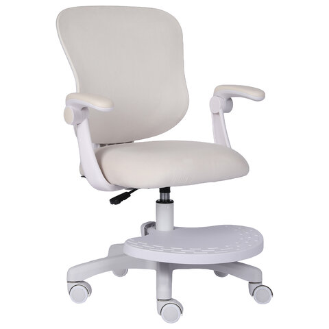 Кресло детское с подставкой для ног BRABIX Sky MG-206, велюр, бежевое, 533156