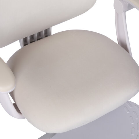 Кресло детское с подставкой для ног BRABIX Sky MG-206, велюр, бежевое, 533156