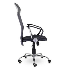 Кресло &laquo;Ультра&raquo;, высокая спинка, с подлокотниками, хром, черное