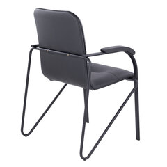 Кресло для приемных и переговорных BRABIX &laquo;Samba CF-107&raquo;, черный каркас, кожзам черный, собранное, 533189