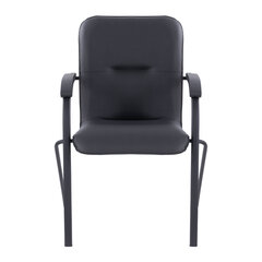 Кресло для приемных и переговорных BRABIX &laquo;Samba CF-107&raquo;, черный каркас, кожзам черный, собранное, 533189