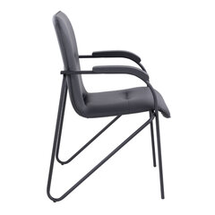 Кресло для приемных и переговорных BRABIX &laquo;Samba CF-107&raquo;, черный каркас, кожзам черный, собранное, 533189