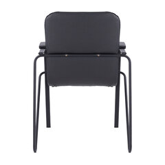 Кресло для приемных и переговорных BRABIX &laquo;Samba CF-107&raquo;, черный каркас, кожзам черный, собранное, 533189