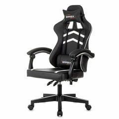 Кресло компьютерное BRABIX &laquo;Shooter GM-123&raquo;, 2 подушки, экокожа, черное/<wbr/>белое, 533191