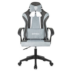 Кресло компьютерное BRABIX &laquo;Forcer GM-127&raquo;, 2 подушки, ткань, серое/<wbr/>светло-голубое, 533214
