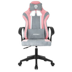 Кресло компьютерное BRABIX &laquo;Forcer GM-127&raquo;, 2 подушки, ткань, розовое/<wbr/>серое, 533215