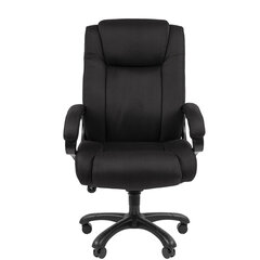 Кресло офисное Chairman CH 410, НАГРУЗКА до 180 кг, пружинный блок в сиденье, ткань SX, черное