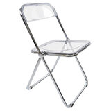 Стул складной прозрачный BRABIX "Glam CF-020", хромированный каркас, пластик, 533245