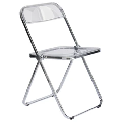 Стул складной прозрачный BRABIX "Glam CF-020", хромированный каркас, пластик, 533245
