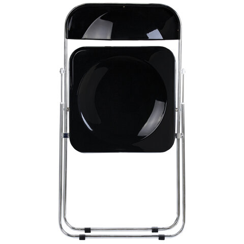 Стул складной глянцевый черный BRABIX "Style CF-015", хромированный каркас, пластик, 533248