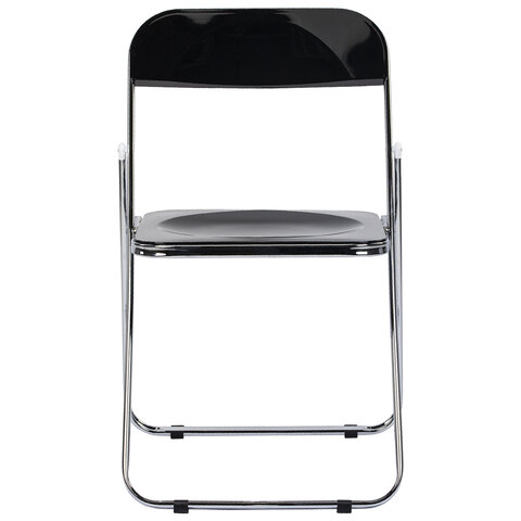 Стул складной глянцевый черный BRABIX "Style CF-015", хромированный каркас, пластик, 533248