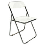 Стул складной глянцевый белый BRABIX "Style CF-015", хромированный каркас, пластик, 533249