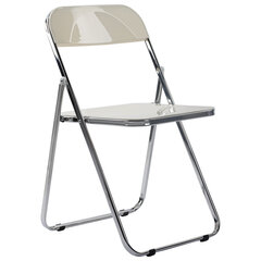 Стул складной глянцевый белый BRABIX "Style CF-015", хромированный каркас, пластик, 533249