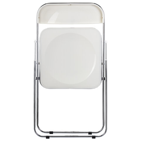 Стул складной глянцевый белый BRABIX "Style CF-015", хромированный каркас, пластик, 533249