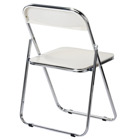 Стул складной глянцевый белый BRABIX "Style CF-015", хромированный каркас, пластик, 533249