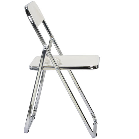 Стул складной глянцевый белый BRABIX "Style CF-015", хромированный каркас, пластик, 533249