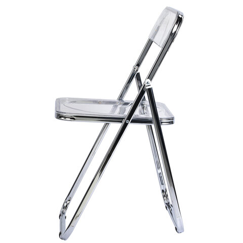 Стул складной прозрачный BRABIX "Style CF-015", хромированный каркас, пластик, 533250