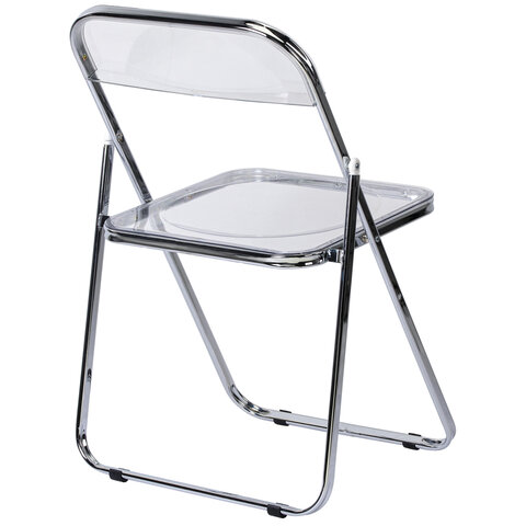 Стул складной прозрачный BRABIX "Style CF-015", хромированный каркас, пластик, 533250