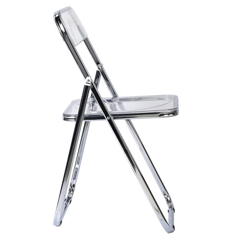 Стул складной прозрачный BRABIX "Style CF-015", хромированный каркас, пластик, 533250