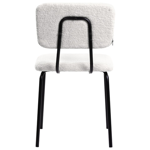 Стулья BRABIX "Ideal CF-080", КОМПЛЕКТ 4 шт., черный каркас, букле белый, 533254 - фото 4