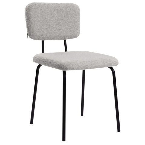 Стулья BRABIX "Ideal CF-080", КОМПЛЕКТ 4 шт., черный каркас, букле серый, 533256