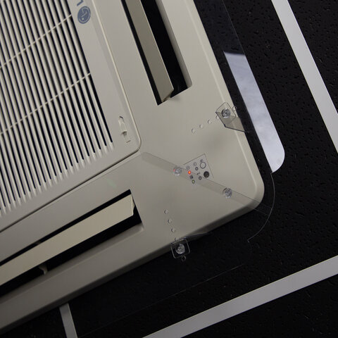 Экран для кондиционера потолочного размером от 850х850 до 950х950 мм, ПЭТ, прозрачный, 1,5 мм, 10000060