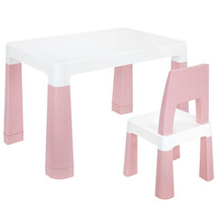 Стол детский + стул BRABIX KIDS CS-003, 2-7 лет, пластик белый + розовый, 533291