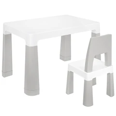 Стол детский + стул BRABIX KIDS CS-003, 2-7 лет, пластик белый + серый, 533292