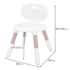 Стул детский BRABIX KIDS CC-001, 2-8 лет, пластик розовый + белый, 533294
