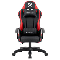 Кресло компьютерное DEFENDER &laquo;Kraken&raquo;, 2 подушки, ткань, черное/<wbr/>красное