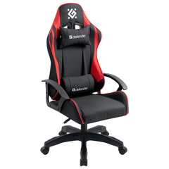 Кресло компьютерное DEFENDER &laquo;Kraken&raquo;, 2 подушки, ткань, черное/<wbr/>красное