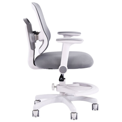 Кресло детское с подставкой для ног BRABIX KIDS "MG-215", сетка/ткань TW, серое, 533313 - фото 2