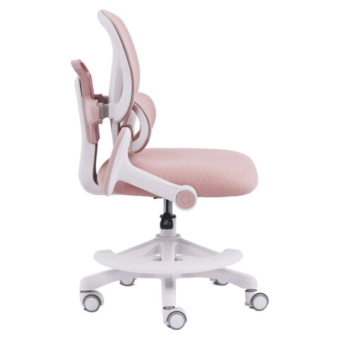 Кресло детское с подставкой для ног BRABIX KIDS "MG-220", сетка/ткань TW, розовое, 533314 - фото 6