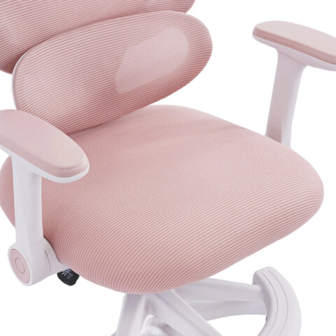 Кресло детское с подставкой для ног BRABIX KIDS "MG-220", сетка/ткань TW, розовое, 533314 - фото 7