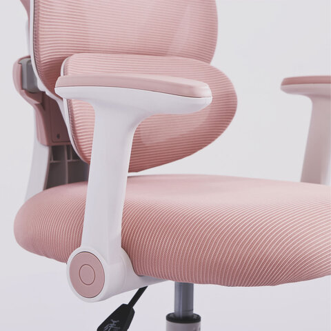 Кресло детское с подставкой для ног BRABIX KIDS "MG-220", сетка/ткань TW, розовое, 533314 - фото 8