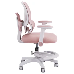 Кресло детское с подставкой для ног BRABIX KIDS "MG-220", сетка/ткань TW, розовое, 533314