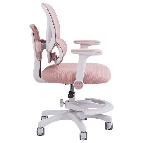 Кресло детское с подставкой для ног BRABIX KIDS "MG-220", сетка/ткань TW, розовое, 533314 - фото 2