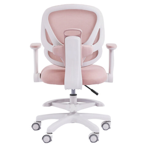 Кресло детское с подставкой для ног BRABIX KIDS "MG-220", сетка/ткань TW, розовое, 533314 - фото 4