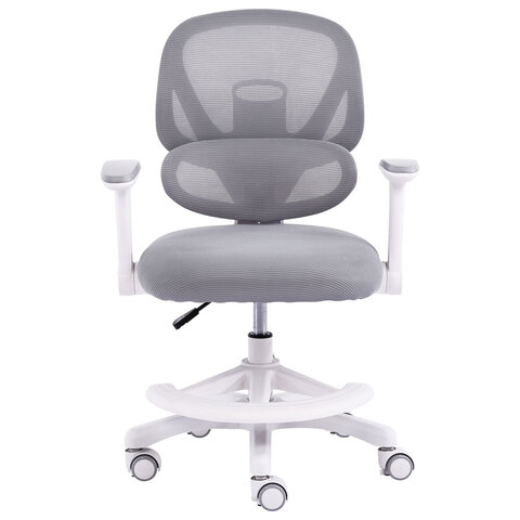 Кресло детское с подставкой для ног BRABIX KIDS "MG-220", сетка/ткань TW, серое, 533315 - фото 5