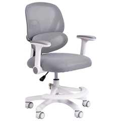 Кресло детское с подставкой для ног BRABIX KIDS "MG-220", сетка/ткань TW, серое, 533315