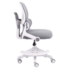 Кресло детское с подставкой для ног BRABIX KIDS "MG-220", сетка/ткань TW, серое, 533315