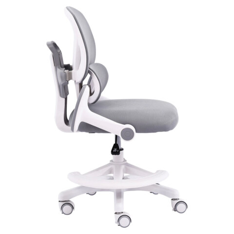 Кресло детское с подставкой для ног BRABIX KIDS "MG-220", сетка/ткань TW, серое, 533315 - фото 6