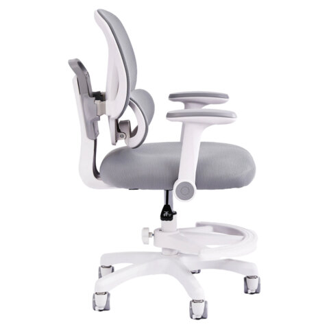 Кресло детское с подставкой для ног BRABIX KIDS "MG-220", сетка/ткань TW, серое, 533315 - фото 2