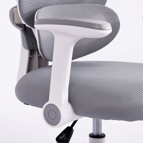 Кресло детское с подставкой для ног BRABIX KIDS "MG-220", сетка/ткань TW, серое, 533315 - фото 8